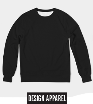 click to design apparel with black all over color mens crewneck